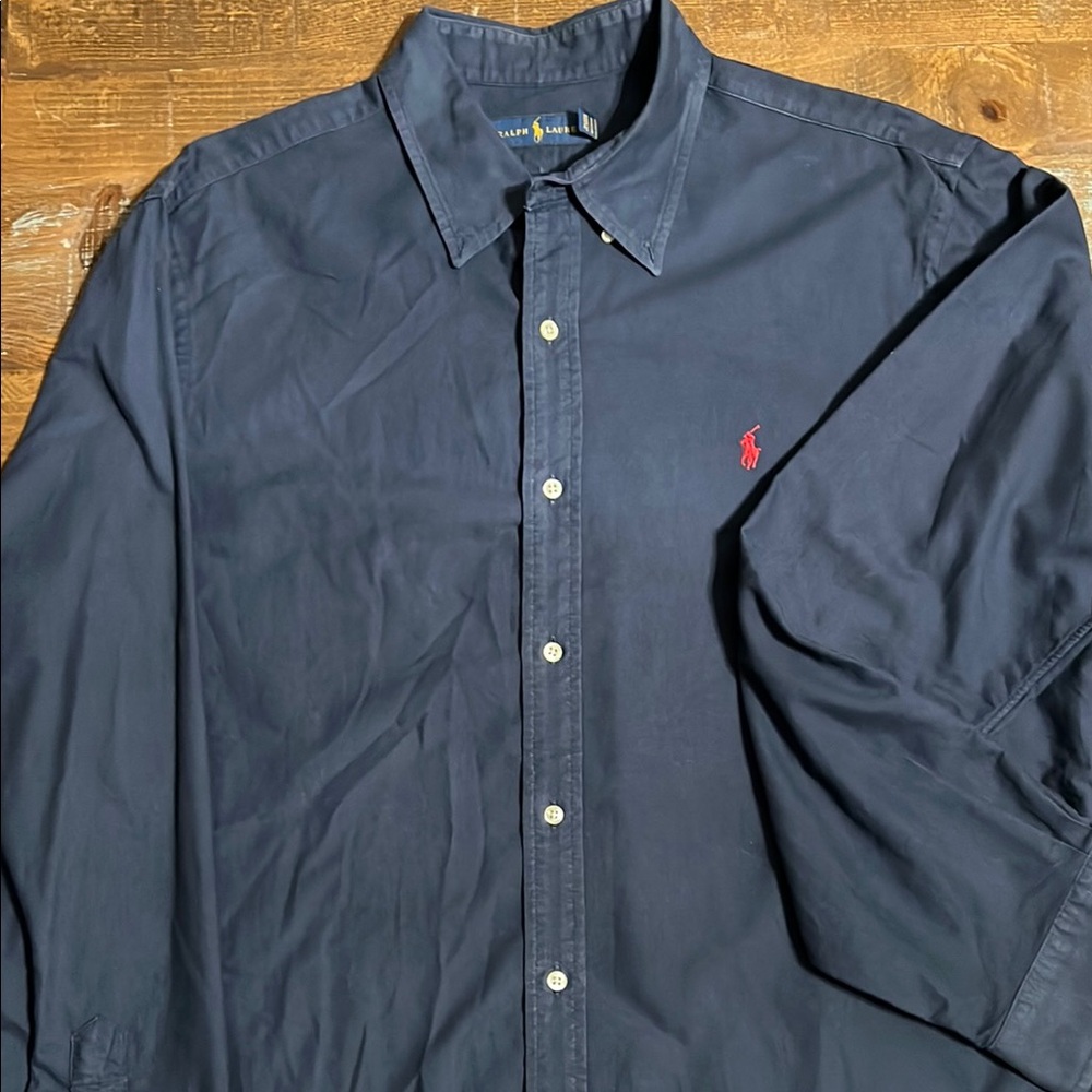 Ralph Lauren Dark Blue Shirt with Red Emblem